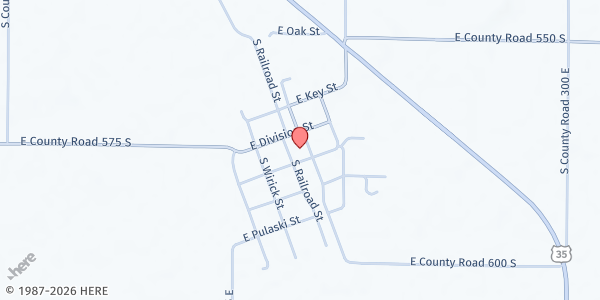 Map showing Star City UMC at 2324 E. Main St., Star City, IN