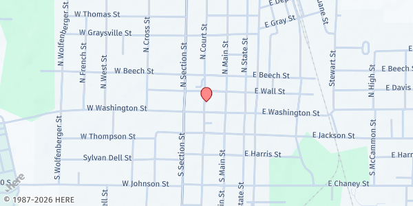 Map showing Bethany House - Sullivan County at 21 N Court St, Sullivan, IN