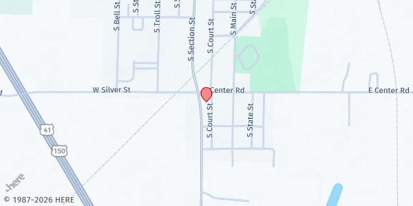 Map showing Our Father's Arms at 711 S. Section St., Sullivan, IN