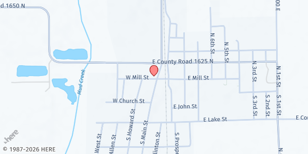 Map showing Summitville Hope Center at 101 N Main St., Summitville, IN