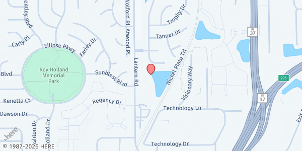 Map showing Al Huda Foundation Food Pantry at 12213 Lantern Road, Sunblest, IN
