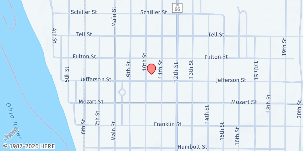 Map showing Evangelical UCC - Table of Blessings at 802 10th St., Tell City, IN