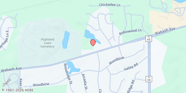 Map showing Central Christian Church MP at 4950 Wabash Av, Terre Haute, IN