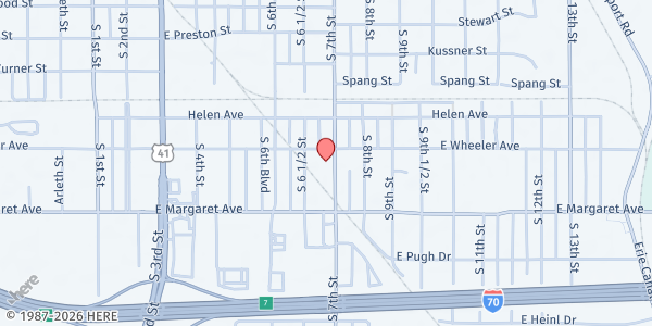 Map showing Christway Church MP at 2901 S. 7th St., Terre Haute, IN