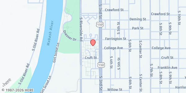 Map showing Dreiser Square Mobile Pantry at 115 Dreiser Sq, Terre Haute, IN