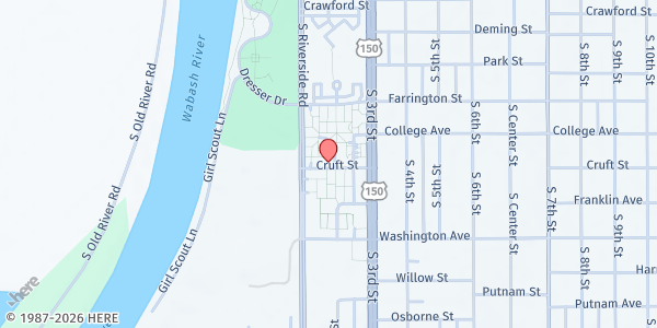 Map showing Dreiser Square Mobile Pantry at 115 Dreiser Square, Terre Haute, IN