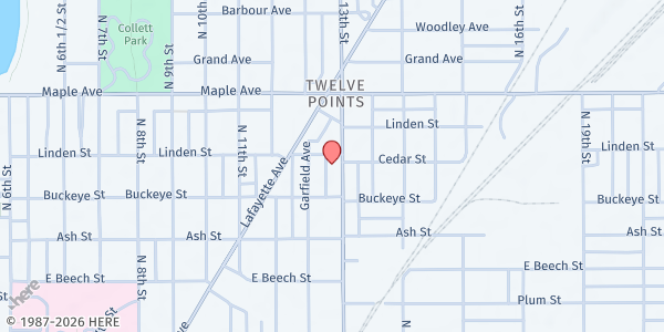 Map showing Family Refuge (MCC) Mobile Pantry at 2000 N 13th St, Terre Haute, IN
