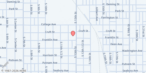 Map showing Light House Mission / The Conner Center at 1201 S. 13th St., Terre Haute, IN