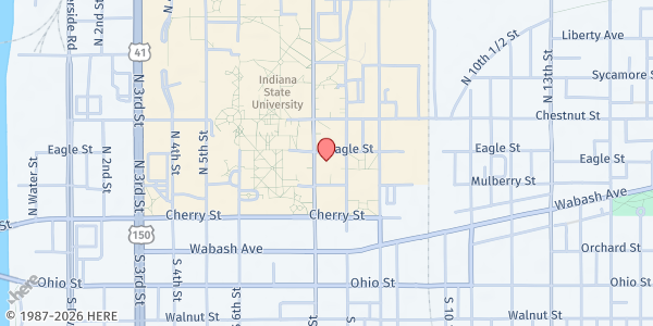 Map showing Manna From Seven at 215 N. 7th St., Terre Haute, IN