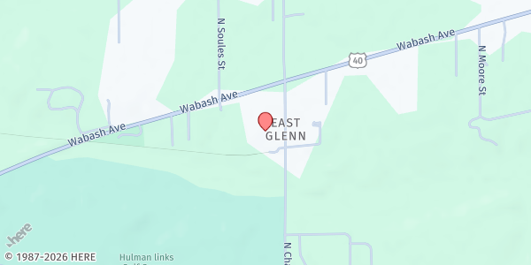 Map showing New Life Fellowship at 7849 Wabash Ave., Terre Haute, IN