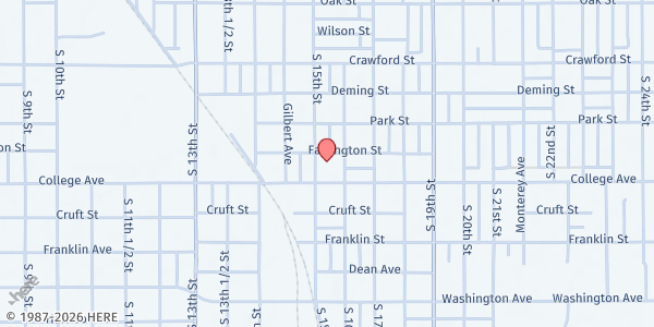 Map showing St. Paul Missionary Baptist Church at 1000 S. 15th St., Terre Haute, IN