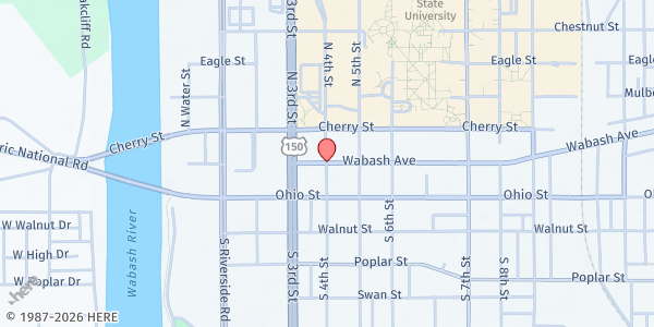 Map showing Terre Haute Catholic Charities Foodbank at , Terre Haute, IN