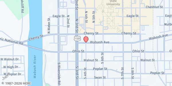 Map showing Terre Haute Catholic Charities Foodbank - Location 6 at , Terre Haute, IN