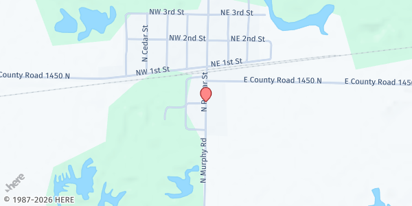Map showing THCC Foodbank Bread & Produce at 430 North 14th 1/2 St, Terre Haute, IN