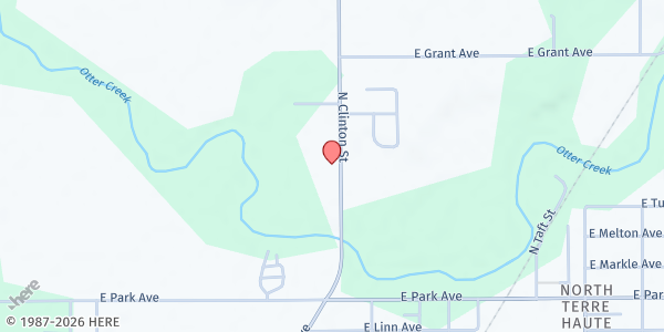 Map showing The Mcdonald Blessing Box at 5448 N Clinton St, Terre Haute, IN