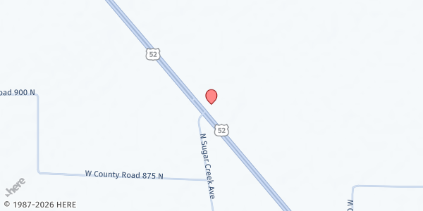 Map showing House of Praise and Living Water at 8995 US-52, Thorntown, IN