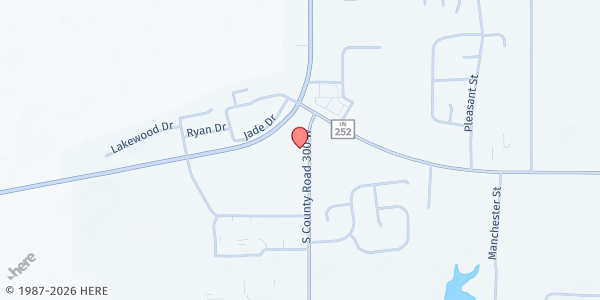 Map showing Indian Creek Brave's School Pantry at 802 S Indian Creek Dr, Trafalgar, IN