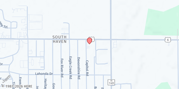 Map showing Salvation Army- Porter County at 799 Capitol Rd., Valparaiso, IN