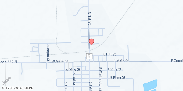 Map showing Harvest House Food Pantry at 210 N First St, Van Buren, IN