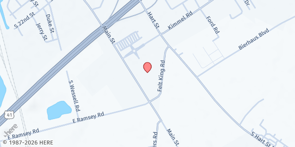 Map showing Jamestown Square Apt. Mobile at 360 Felt King Rd., Vincennes, IN