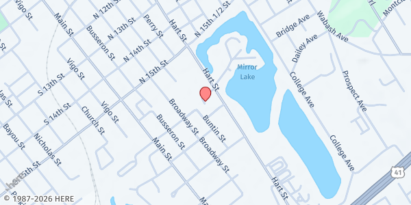 Map showing Misfit Missions Food Pantry at 1703 Hart St., Vincennes, IN