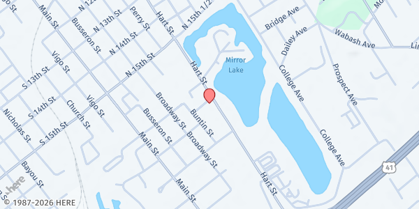 Map showing Misfit Missions at 1703 Hart St, Vincennes, IN
