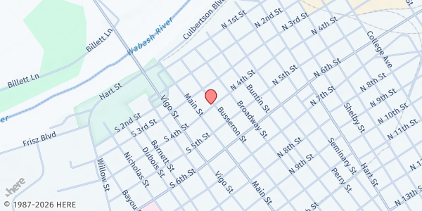 Map showing Red Door Food Pantry at 28 N 4th St, Vincennes, IN