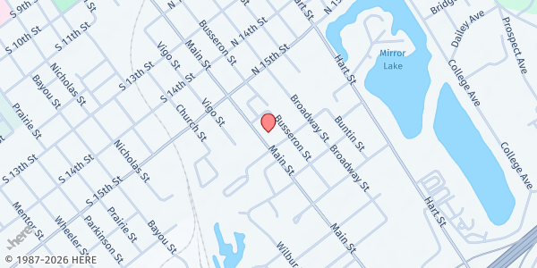 Map showing St. Vincent de Paul Vincennes District at 1612 Main St., Vincennes, IN