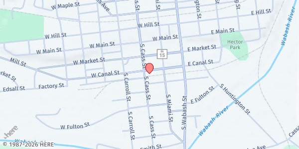 Map showing F.I.S.H. at 123 W Canal St, Wabash, IN