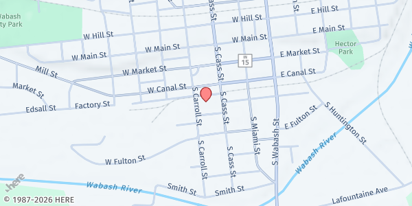 Map showing Wabash YMCA - Impact Pantry at 500 S Cass St., Wabash, IN