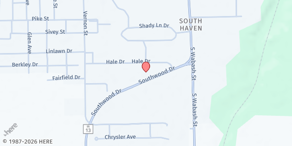 Map showing Zion Lutheran Church Little Free Pantry at 173 Hale Dr., Wabash, IN
