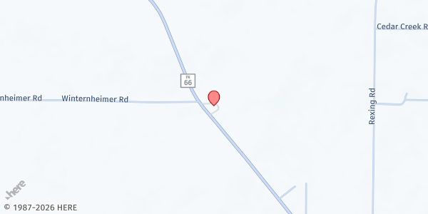 Map showing St Peter's UCC at 10430 IN-66, Wadesville, IN