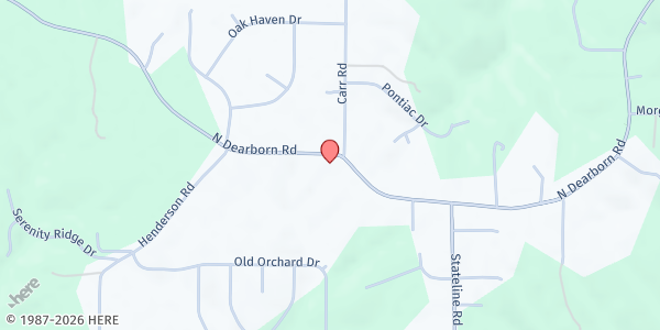 Map showing North Dearborn Pantry at 2517 North Dearborn Road, West Harrison, IN