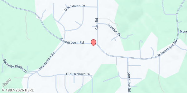 Map showing North Dearborn Pantry, Inc. at 2517 North Dearborn Road, West Harrison, IN