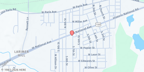 Map showing Providence Pantry at 701 West National Avenue, West Terre Haute, IN