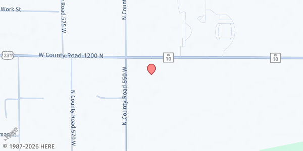 Map showing Food Finders Mobile- First Church at 5387 IN 10, Wheatfield, IN