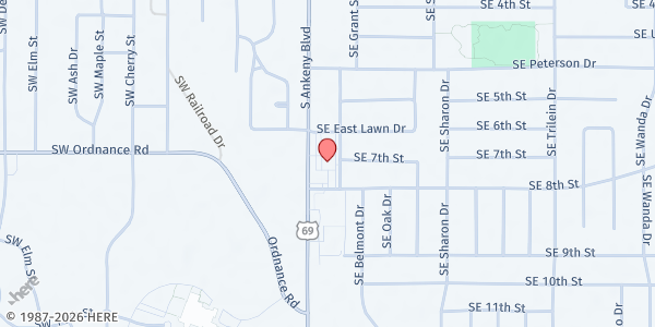 Map showing IMPACT Ankeny (DMARC) at 641 S. Ankeny Blvd. Suite H, Ankeny, IA