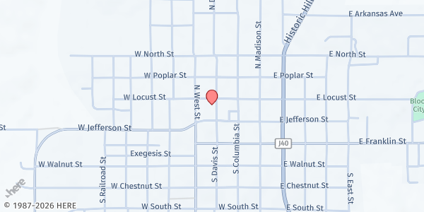 Map showing Lord's Cupboard - Davis County at 107 N. Davis St., Bloomfield, IA