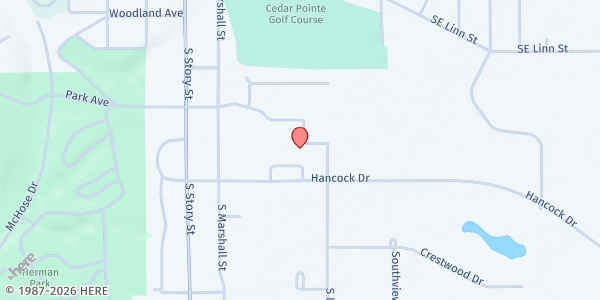 Map showing Des Moines Area Community College - Boone Campus at 1125 Hancock Dr, Boone, IA
