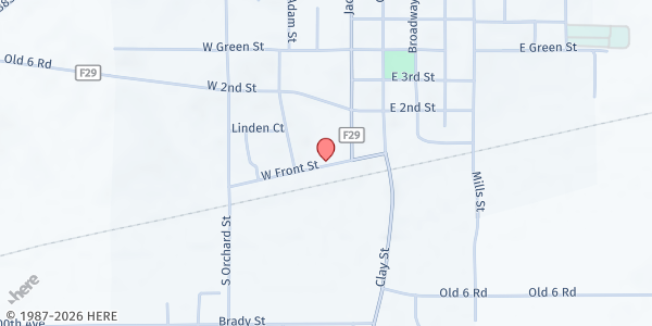 Map showing Brooklyn Community Food Pantry at 130 W. Front Street, Brooklyn, IA