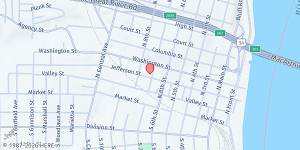 Map showing Community Action - Des Moines County at 700 Jefferson St, Burlington, IA