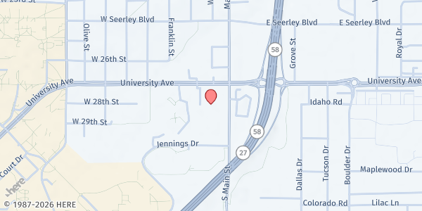 Map showing Nazareth Evangelical Lutheran Church at 7401 University Ave, Cedar Falls, IA