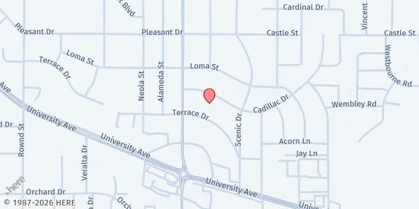 Map showing St. Timothy UMC at 3220 Terrace Dr., Cedar Falls, IA