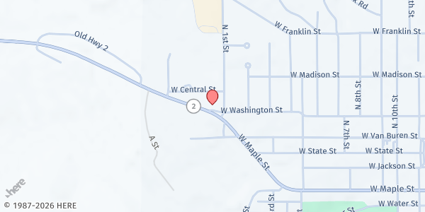 Map showing Apostolic Pentecostal Church Food Pantry at 1309 W. Washington, Centerville, IA