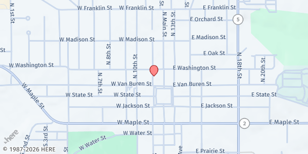 Map showing Appanoose County Lord's Cupboard at 417 N 12th, Centerville, IA