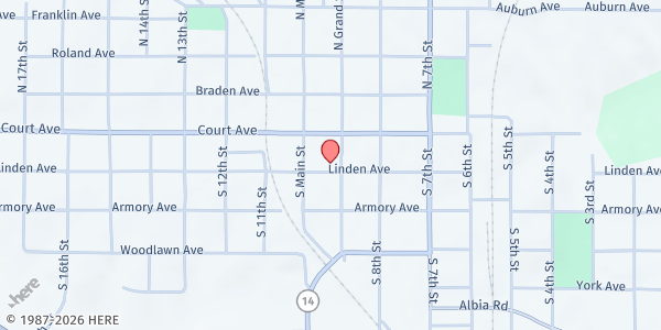 Map showing SCICAP - Lucas County Outreach at 117 S. Grand St., Chariton, IA