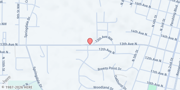 Map showing Clinton Foursquare at 816 13th Ave N, Clinton, IA