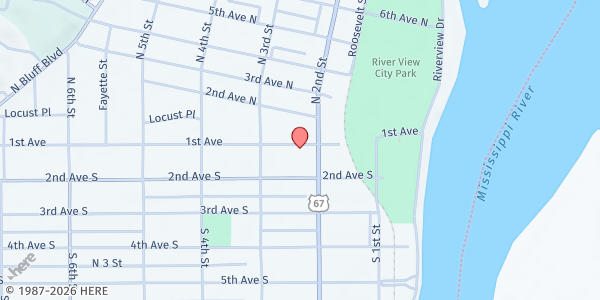 Map showing Information and Referral Services - Clinton at 219 1st Avenue, Clinton, IA