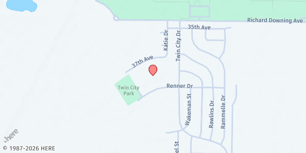 Map showing Kreft Primary School Mobile Distribution at 3206 Renner Dr, Council Bluffs, IA