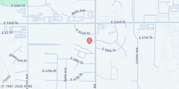 Map showing All Saints Lutheran Church at 5002 Jersey Ridge Road, Davenport, IA
